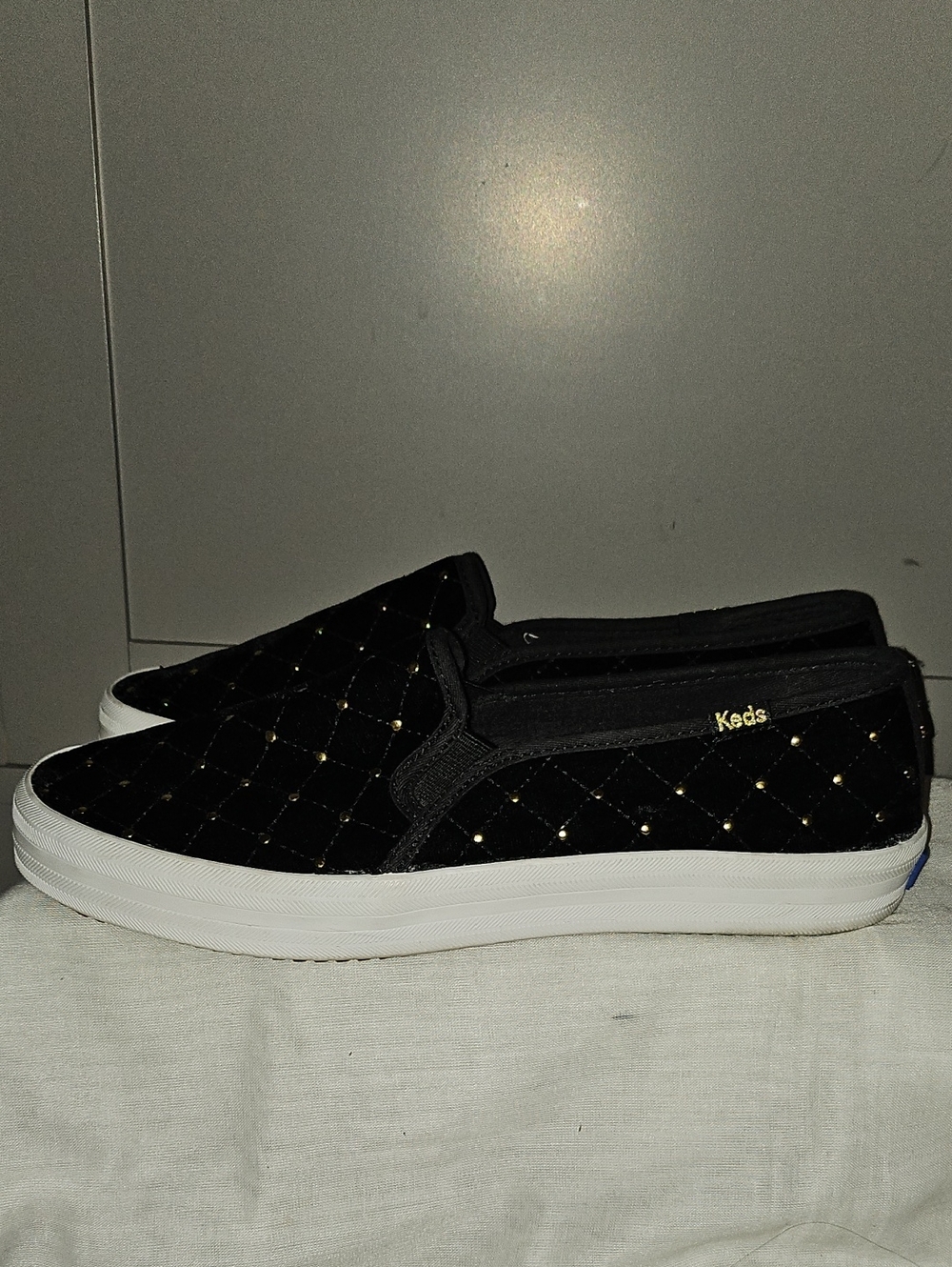 Keds X Kate Spade New York Double Decker Quilted Velvet Sneakers Sz 8 - Picture 8 of 14